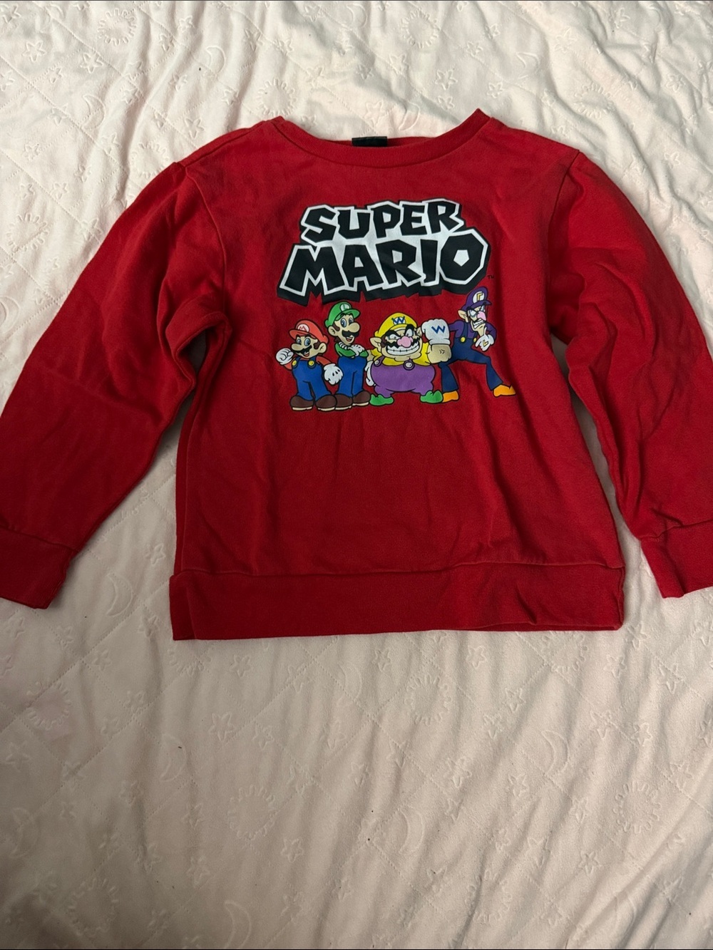 Nintendo Red Super Mario Graphic Sweatshirt for Kids